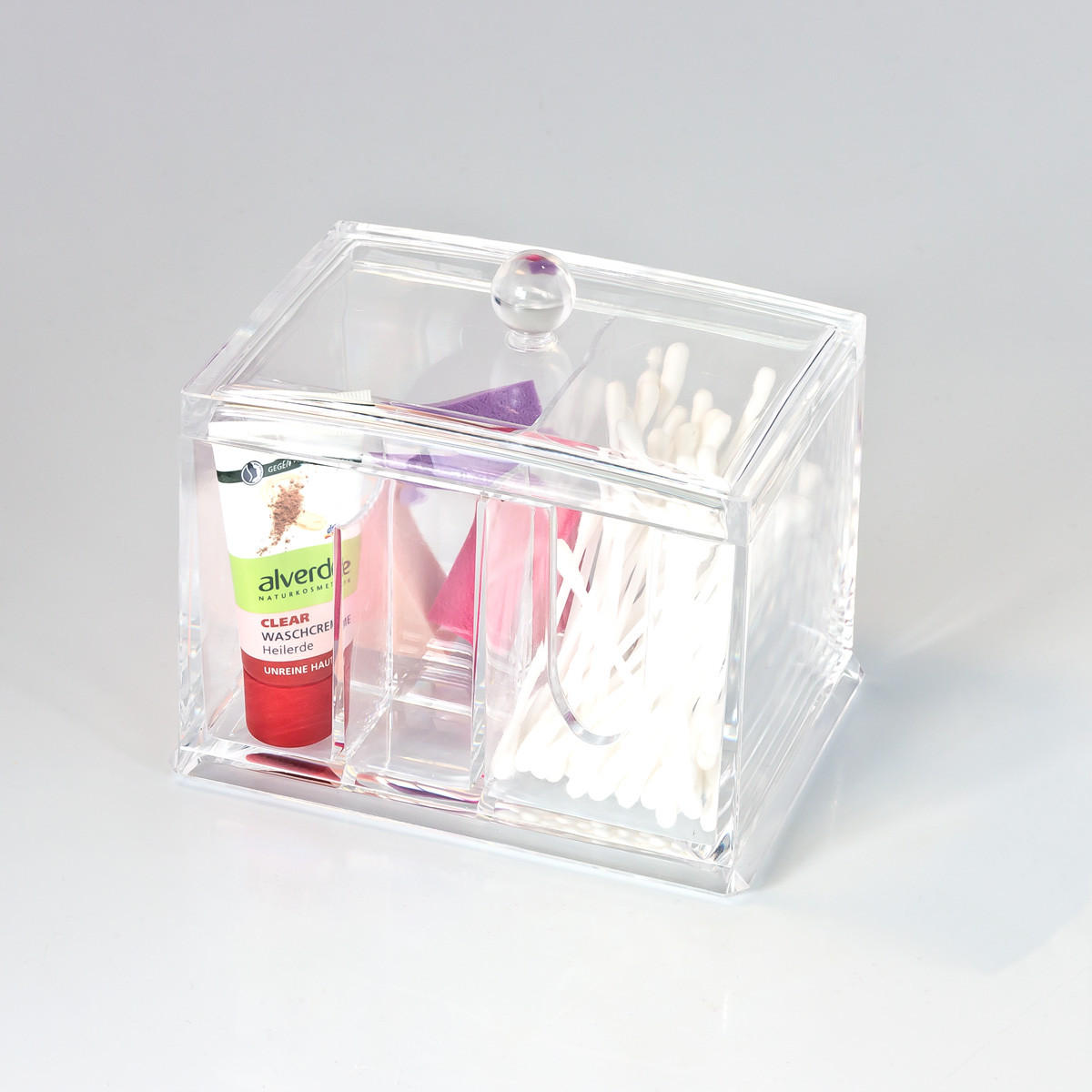 KOSMETIKORGANIZER, Deckel und Griffmulde - Transparent, Kunststoff (15/11/12.5cm) - bremermann