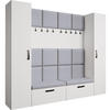 GARDEROBE Margaret XL 242/203/43 mit gepolsterten Paneelen und Schuhschrank - Schwarz/Weiß, Holzwerkstoff/Kunststoff (242/203/43cm) - Beautysofa