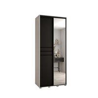 SCHWEBETÜRENSCHRANK 235,2/120/45 2-türig - Schwarz/Weiß, Holz/Metall (120/235/45cm) - Abiks Möbel