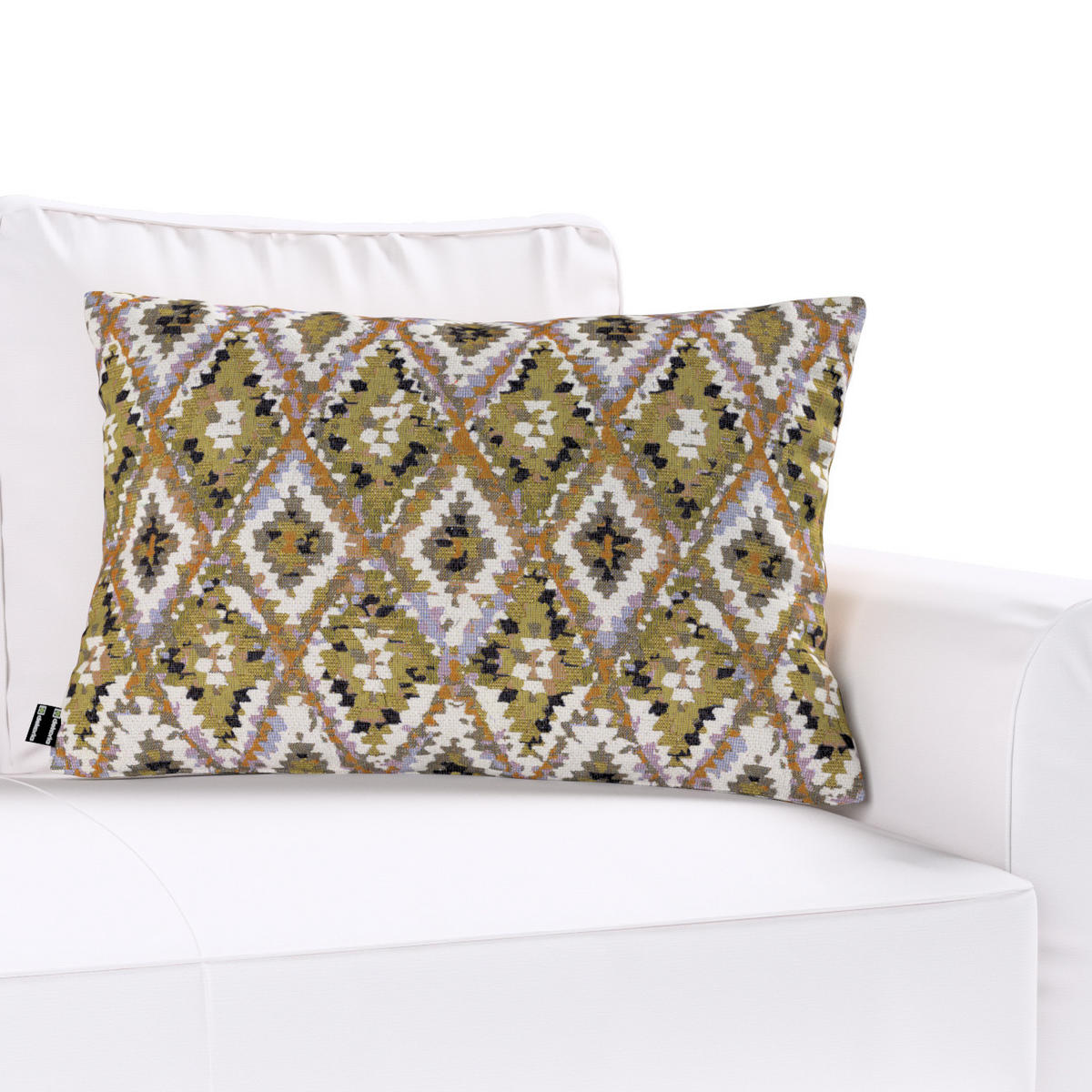 KISSENHÜLLE Cosy Home olive- weiß, 60x40 cm - Olivgrün/Weiß, Textil (60/40cm) - Dekoria