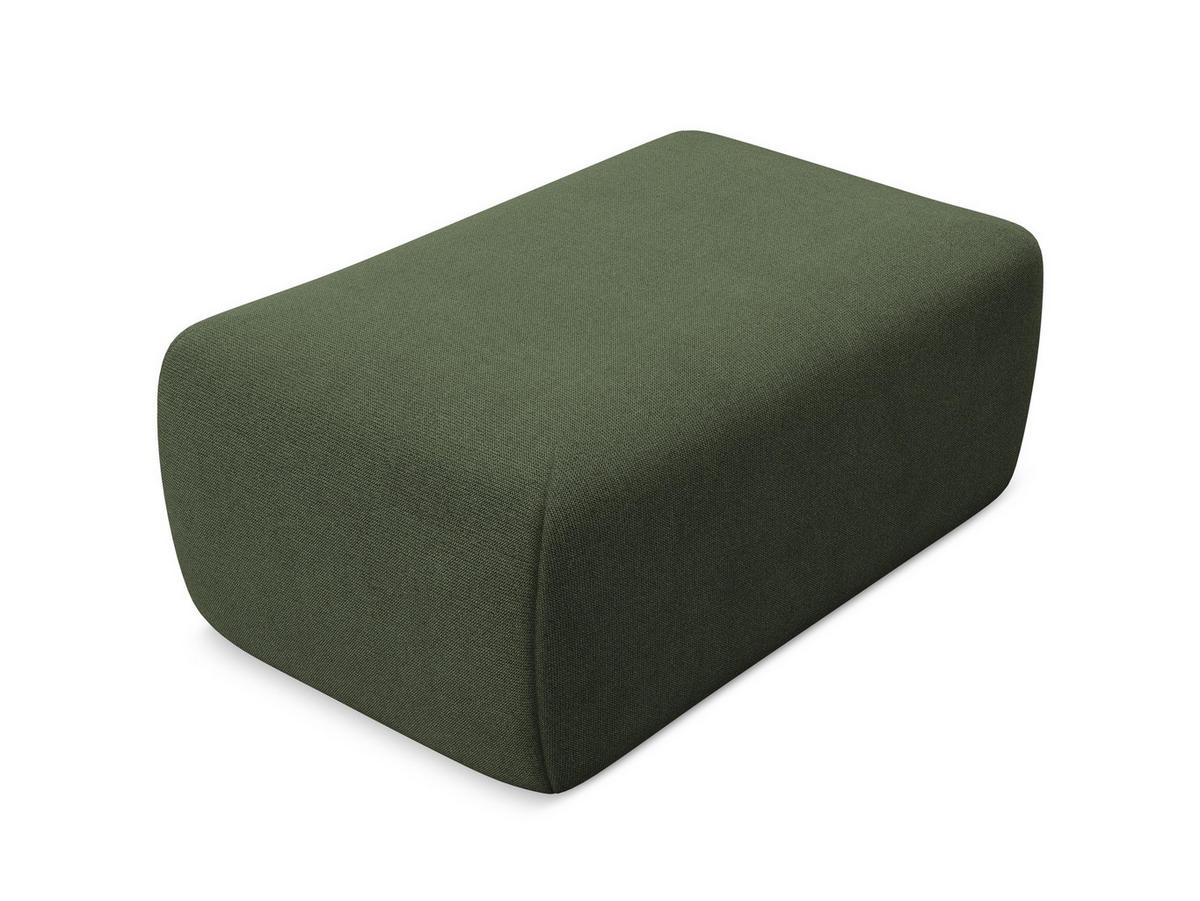 POUF Strukturstoff Stoff Grün - Schwarz/Olivgrün, Kunststoff/Textil (102/40/62cm) - Makamii
