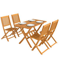 GARTENMÖBEL SET 5-teilig DE-09952 Naturholz - Naturfarben, Holz - ComfortXL