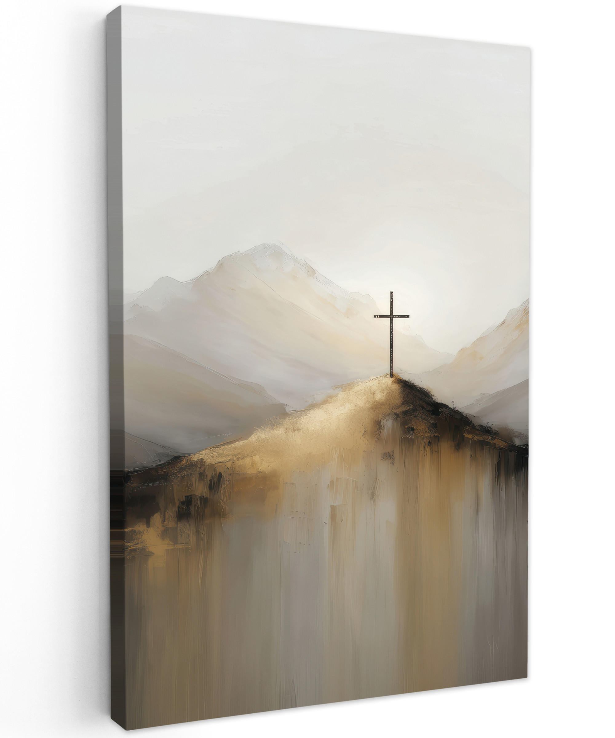 MuchoWow OBRAZ NA PLÁTNĚ Hills - Abstrakt - Cross - Křesťanství 80x120 cm