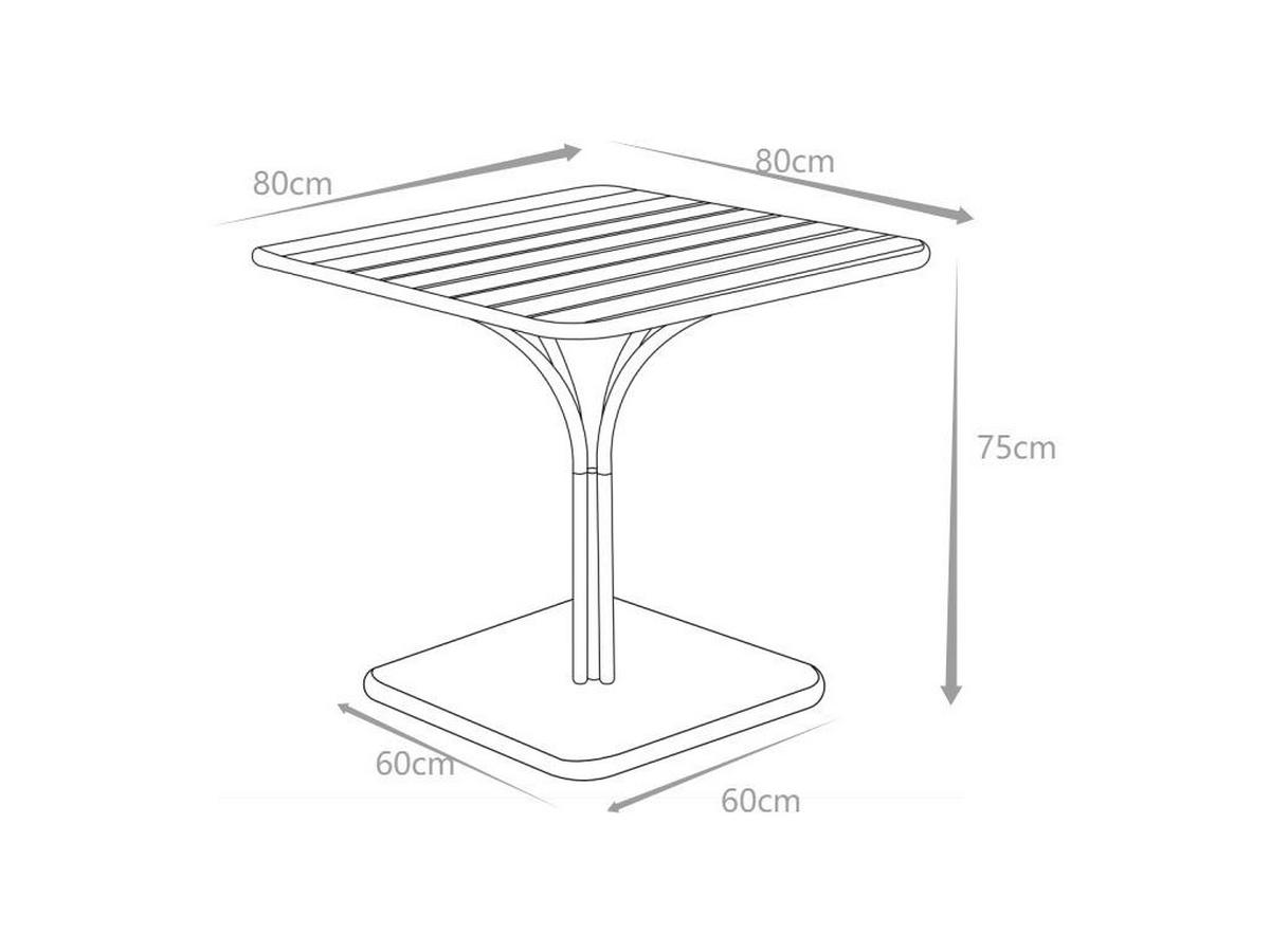 GARTENTISCH - L. 80 cm - Metall - Terracotta - MIRMANDE von MYLIA - Braun, Metall (80/80/75cm) - Vente-Unique