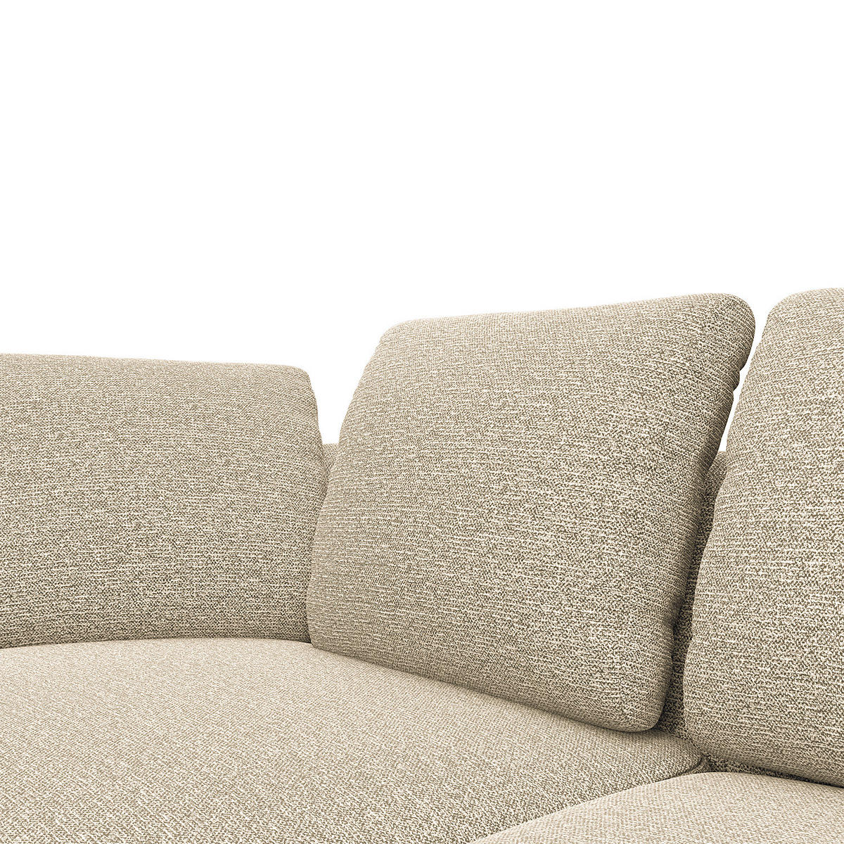 ECKSOFA mit Longchair - Creme/Schwarz, Kunststoff/Textil (217/146cm) - home24