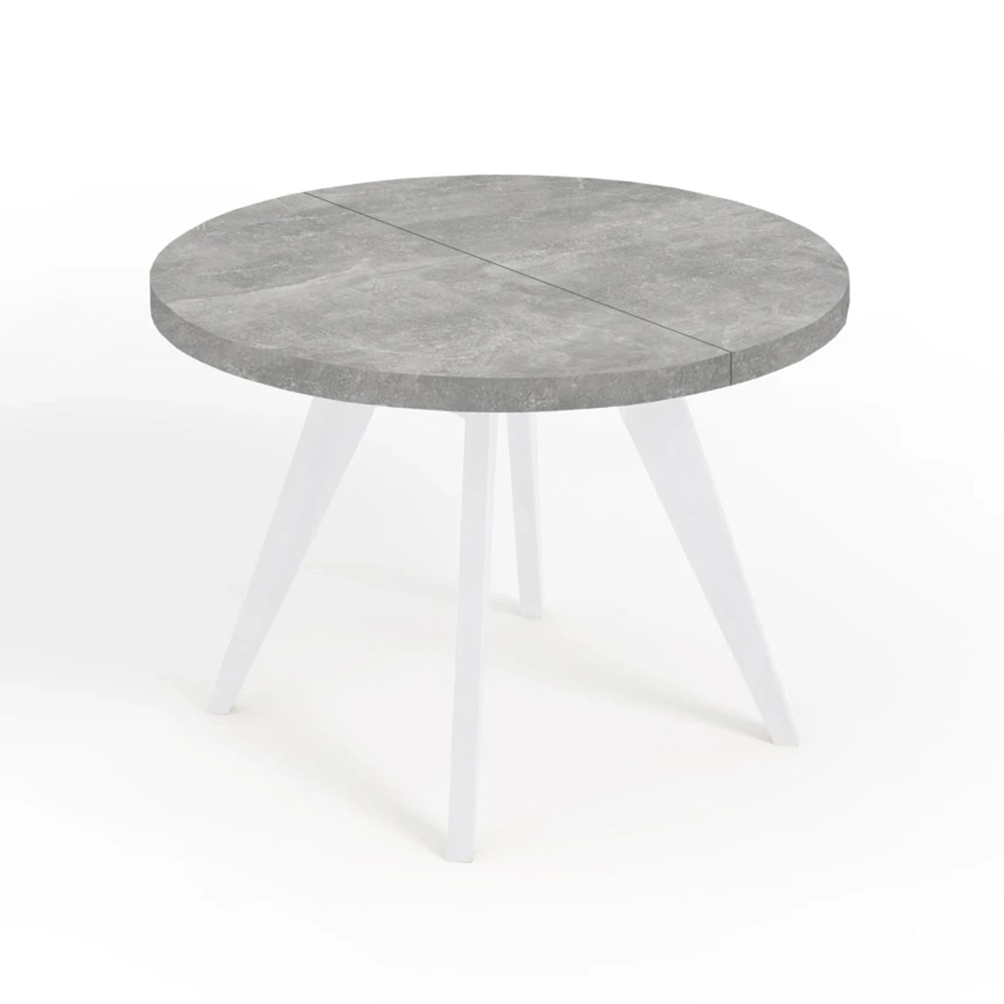 ESSTISCH LORA, Durchmesser: 110 / 210 cm Atelier Hell / Weiß - Hellgrau/Weiß, Holz (110/210/76cm) - Dekori_Interiors