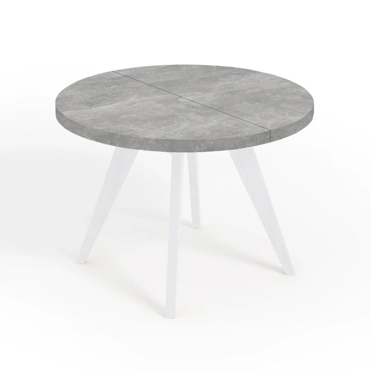 ESSTISCH LORA, Durchmesser: 110 / 210 cm Atelier Hell / Weiß - Hellgrau/Weiß, Holz (110/210/76cm) - Dekori_Interiors