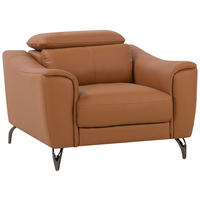 SESSEL Leder goldbraun Narwik - Braun, Leder (104/93/98cm) - Beliani