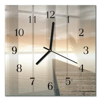 WANDUHR 30x30 cm - Pier - Braun, Glas (30/30/0.4cm) - TULUP