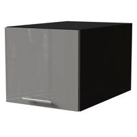 AUFSATZSCHRANK Essen W6B/40 Grau Hochglanz / Schwarz Matt 40 / 59 / 36cm - Schwarz/Grau, Holz/Holzwerkstoff (40/59/36cm) - Feldmann-Wohnen