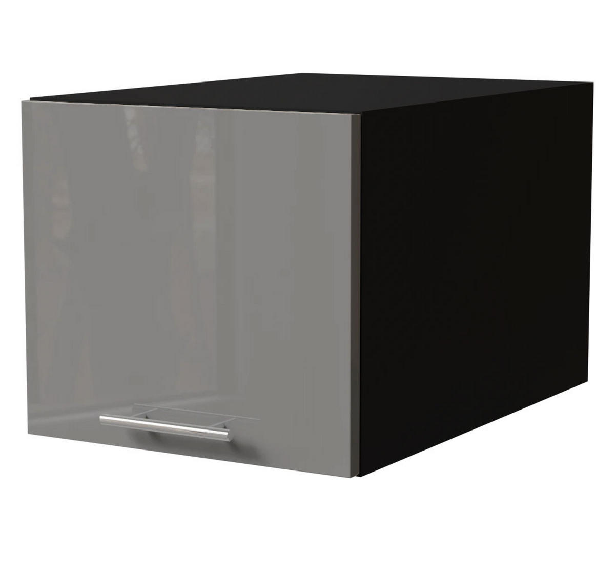 AUFSATZSCHRANK Essen W6B/40 Grau Hochglanz / Schwarz Matt 40 / 59 / 36cm - Schwarz/Grau, Holz/Holzwerkstoff (40/59/36cm) - Feldmann-Wohnen