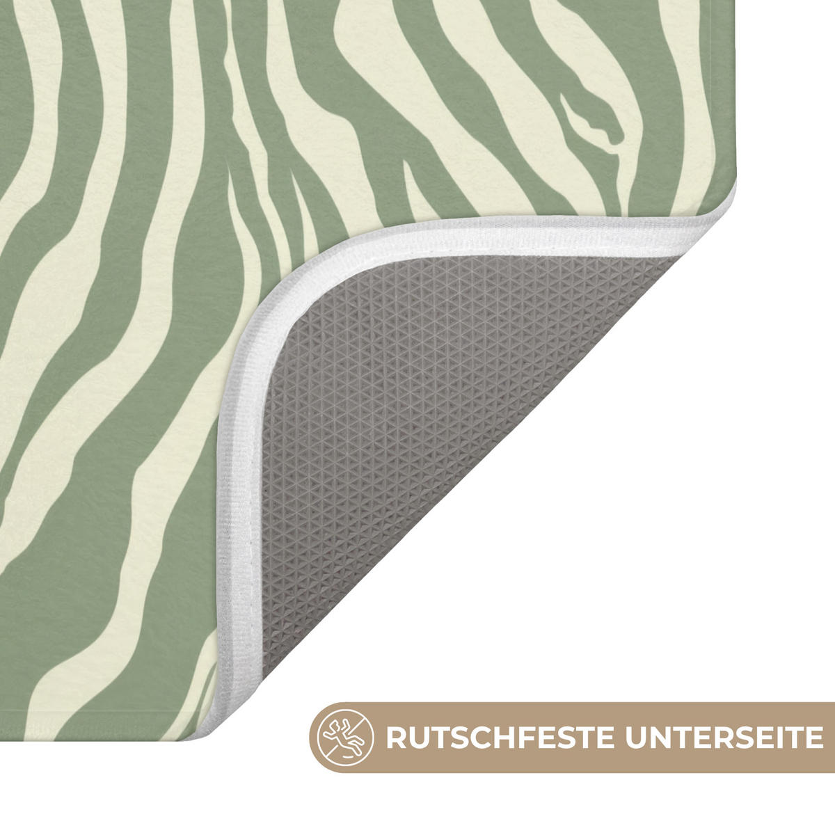 WC PŘEDLOŽKA Zebra - Motiv - zelená 40x60 cm - šalvějově zelená, textil/plast (40/1cm) - OnlyWow