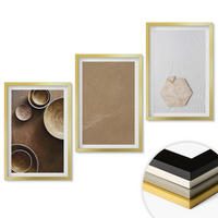 WANDBILDER 3er Set - 40x60 cm Goldrahmen - Minimalistische Texturen und Farben - Goldfarben, Kunststoff (40/60cm) - ArtPrintCave