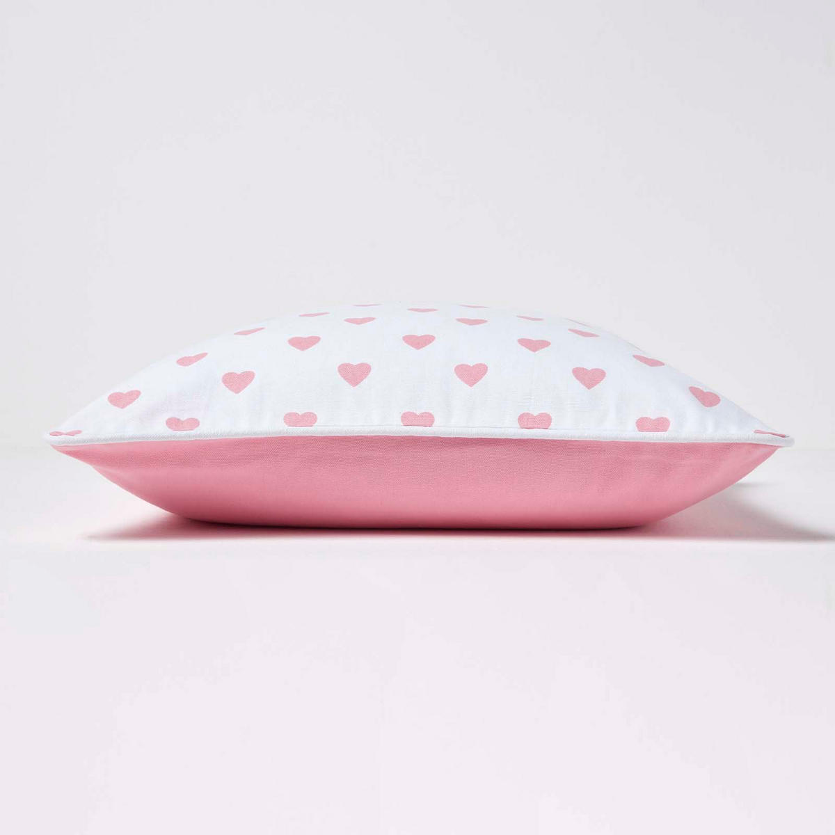 KISSENHÜLLE Herzen 45/45 cm, 100% Baumwolle - Rosa, Textil (45/45cm) - Homescapes