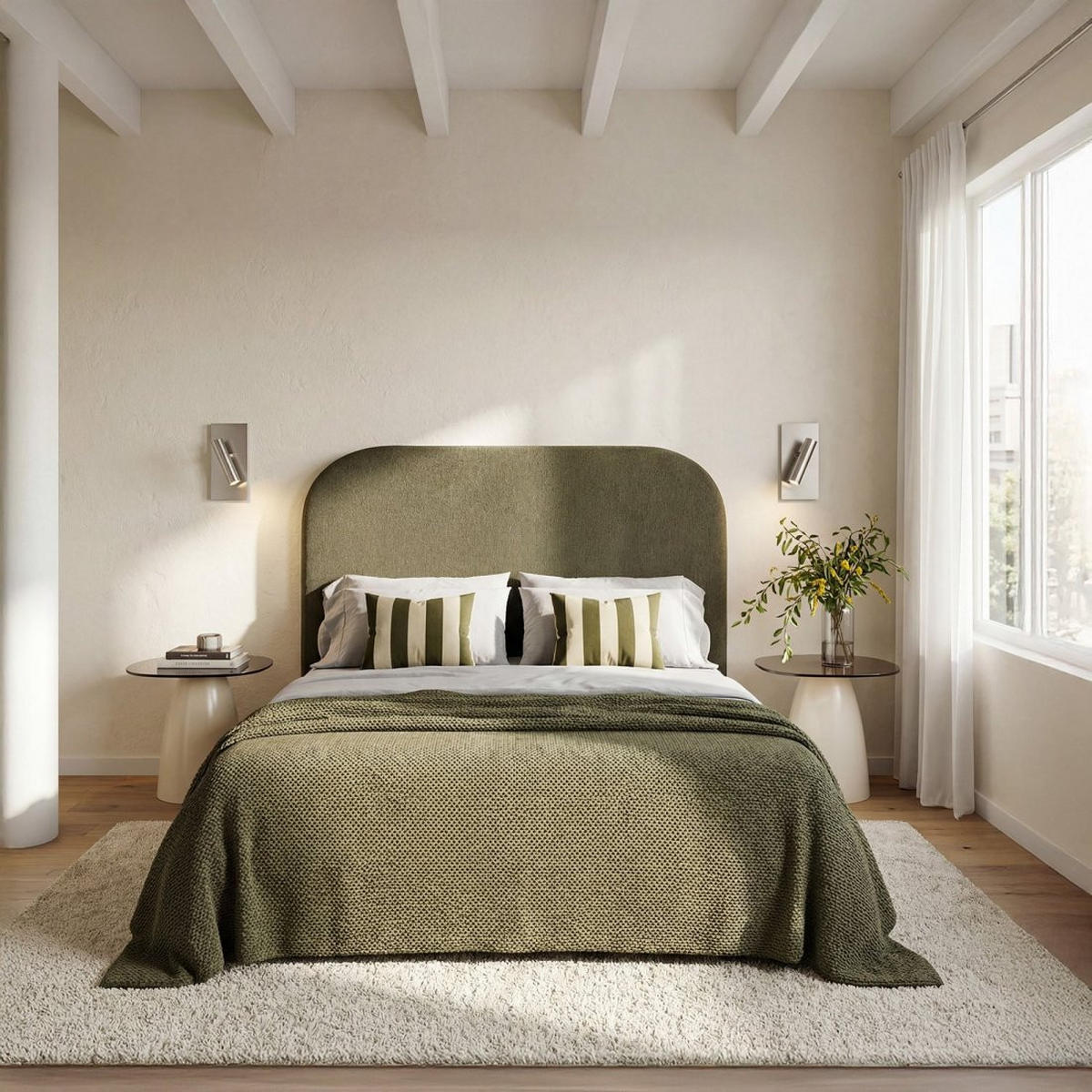 KOPFTEIL DOPPELTES Duncan Grün 165 cm x 120 cm - Grün, Textil (165/7cm) - Klast Home