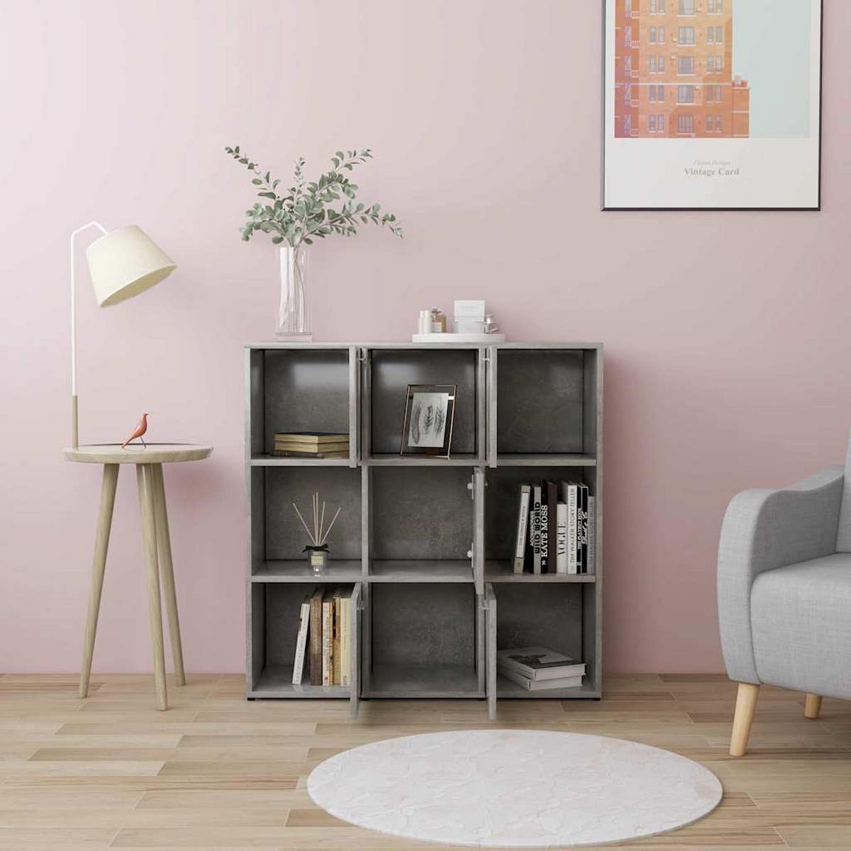 BÜCHERREGAL Betongrau 90/30/90 Cm Holzwerkstoff - Grau, Holzwerkstoff (30/90/90cm) - vidaXL