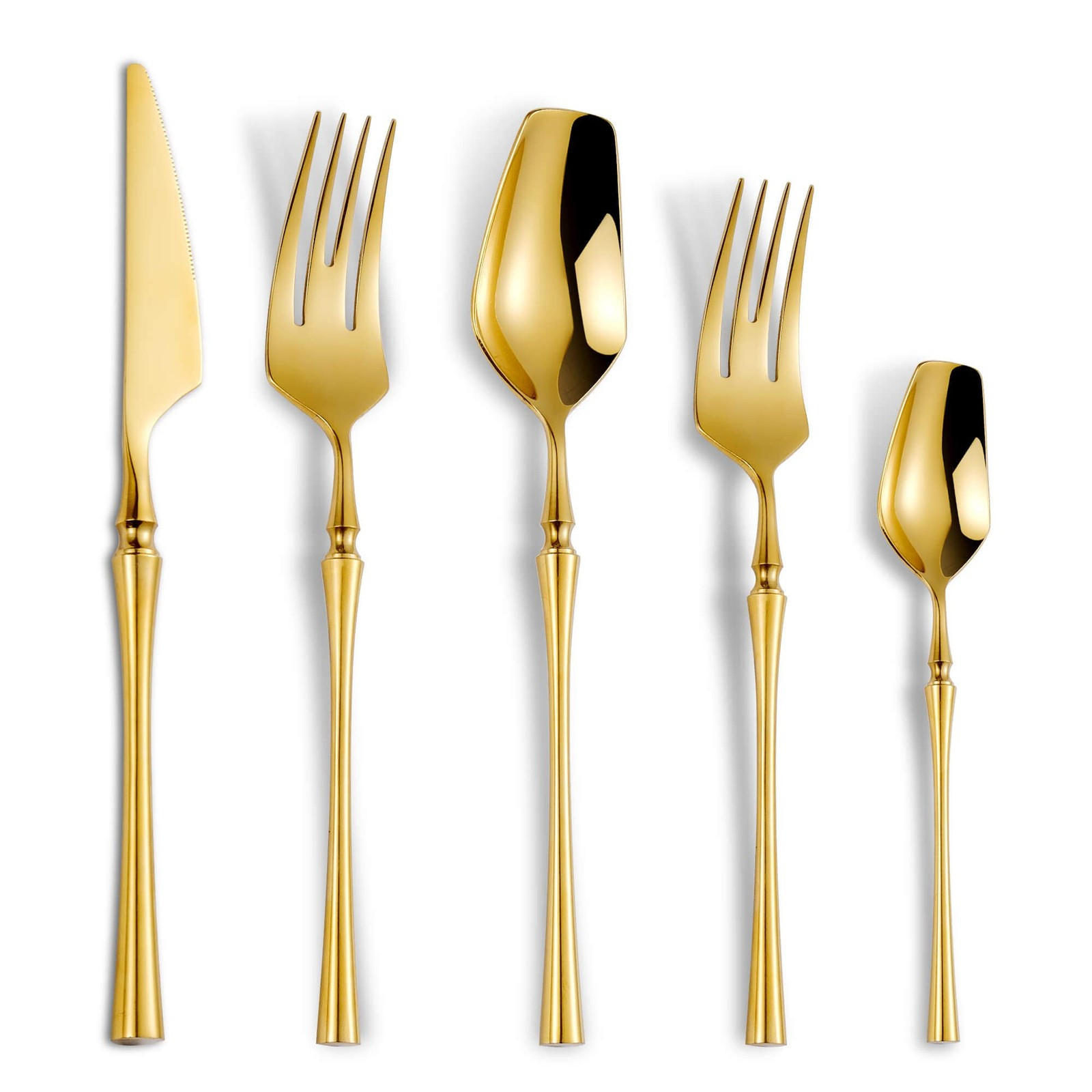 BESTECK Set 6 Teilig Edelstahl Besteckset Essbesteck Gold - Goldfarben, Metall