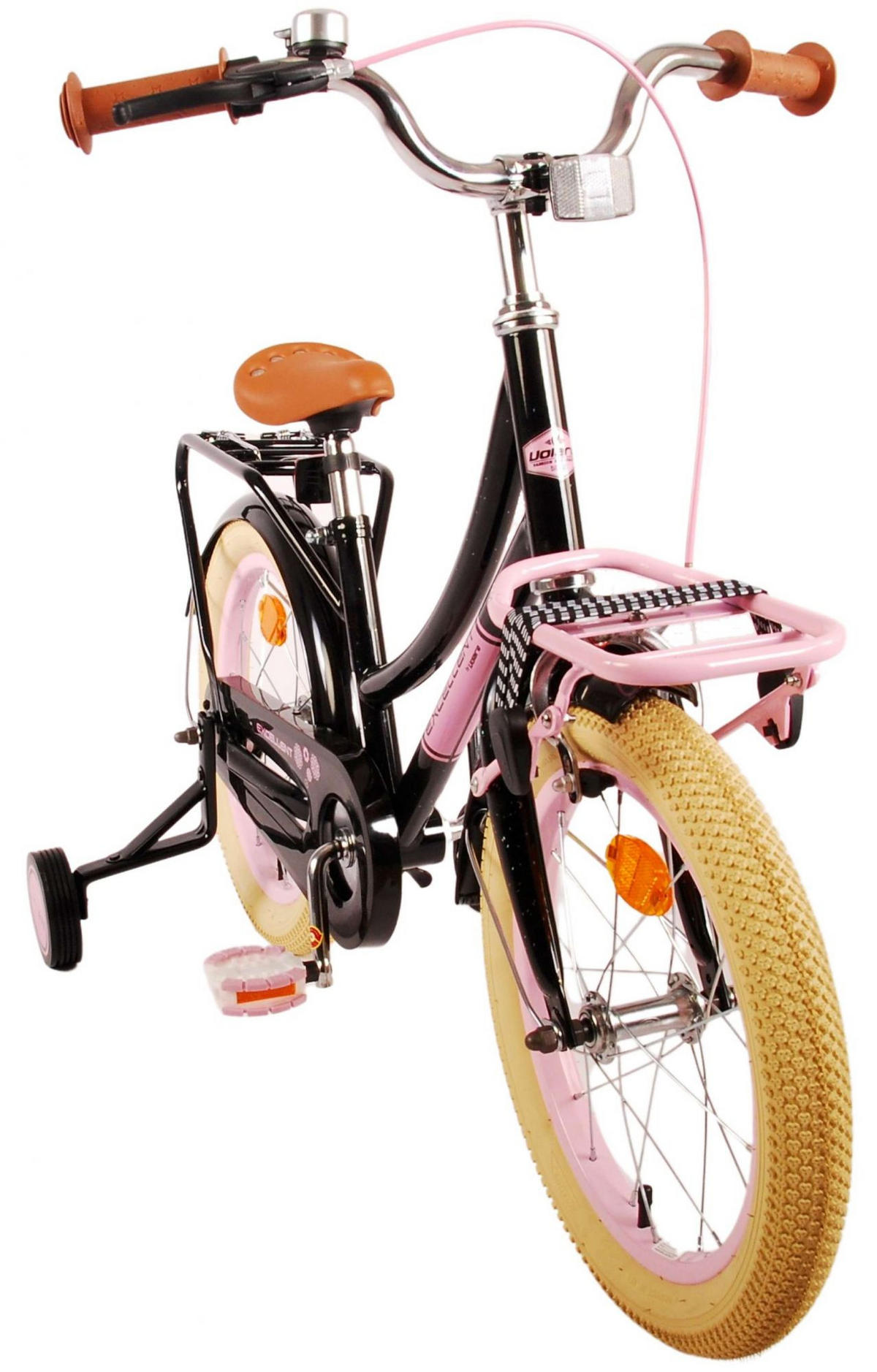 KINDERFAHRRAD Excellent - Mädchen - 16 Zoll - Rücktritt + Handbremse - Schwarz - Schwarz, Metall (65cm) - TPFSports