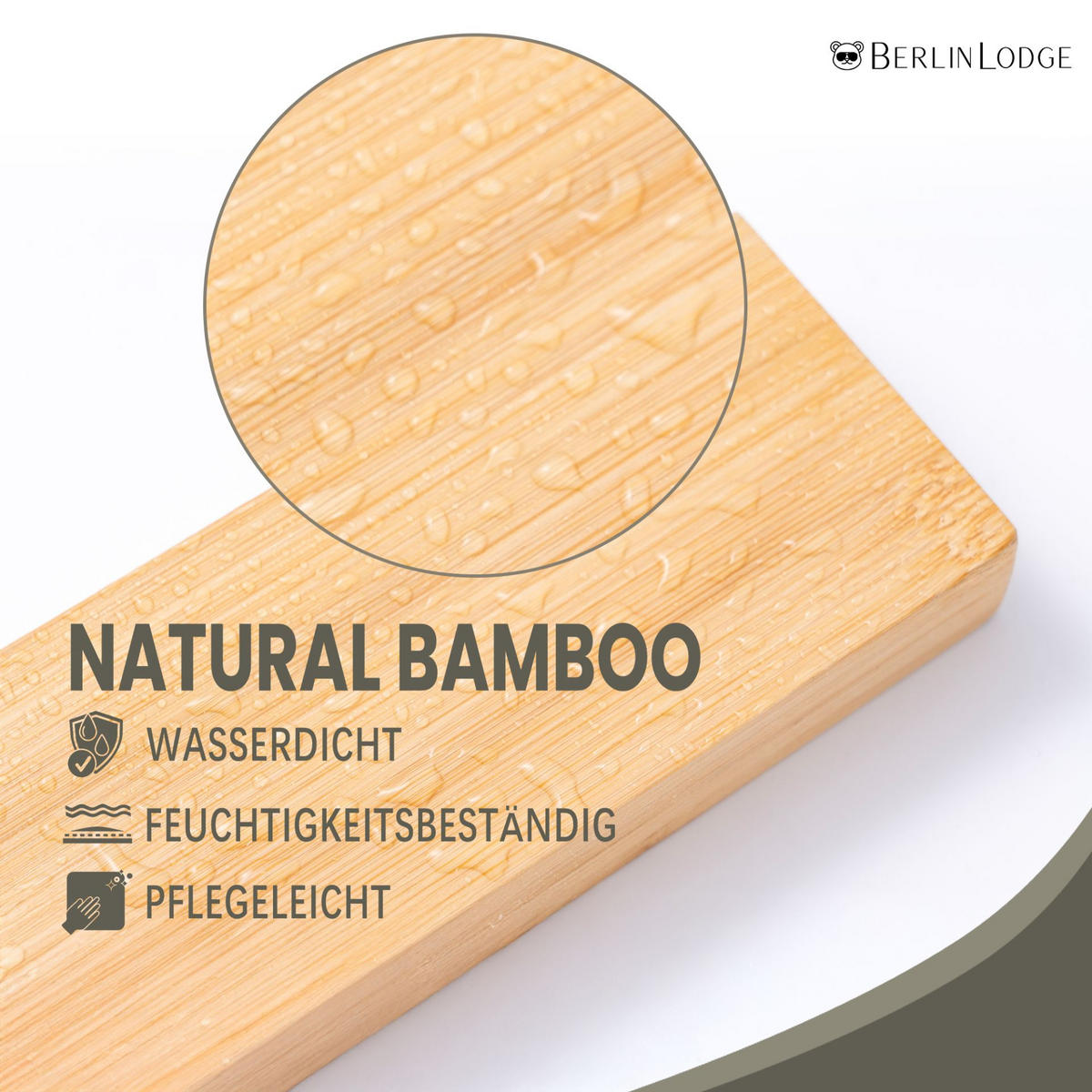 MESSERLEISTE aus Bambus 40cm breit inkl. 3 Haken - Beige, Holz (40/6.2/1.5cm) - CHEFGASTRO