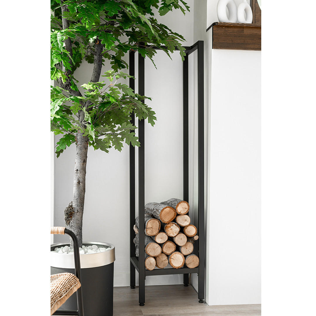 KAMINHOLZREGAL METALL SCHWARZ - Schwarz, Metall (35/140/35cm) - moebel17