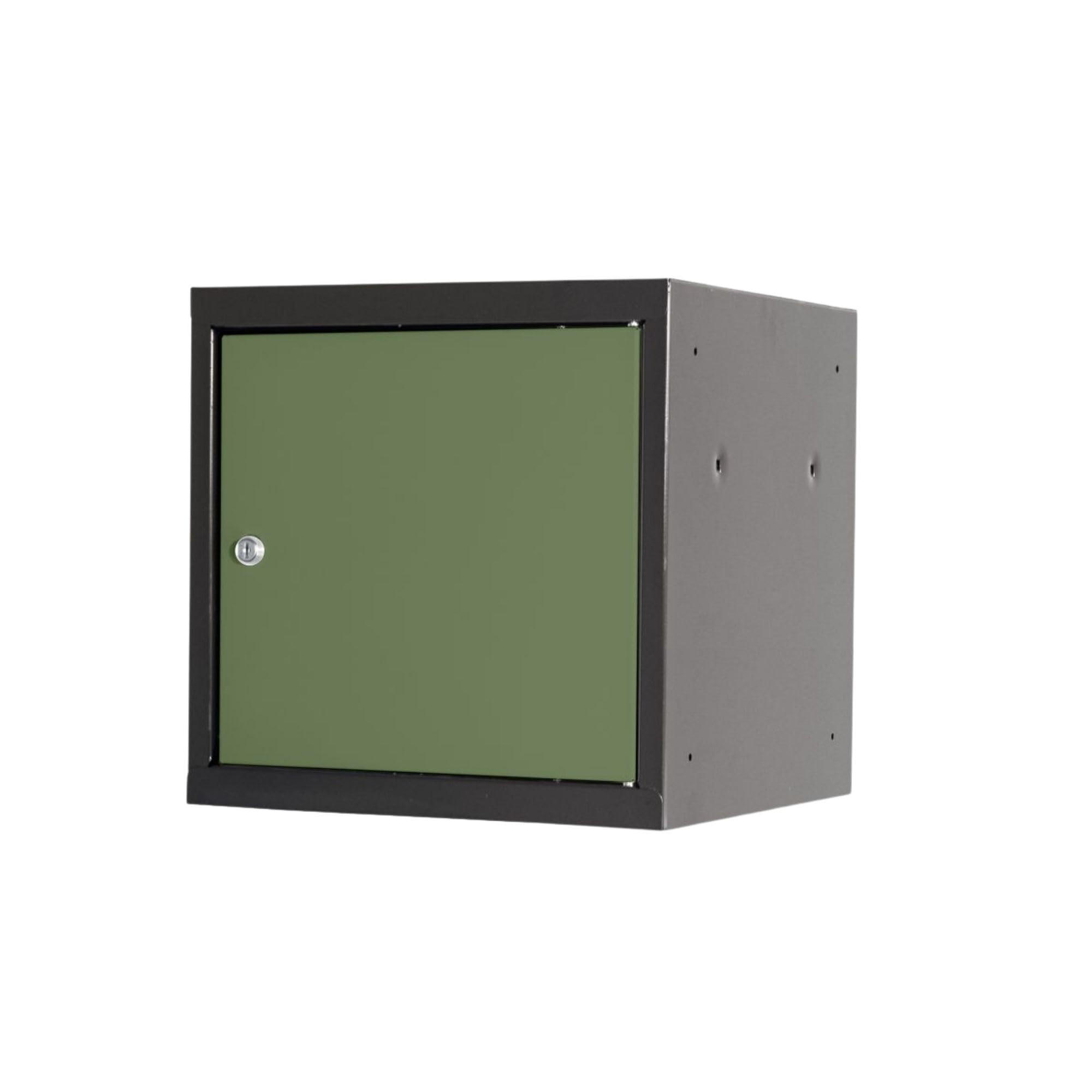 SCHLIESSFACHWÜRFEL Blocky mit Zylinderschloss + 2 Schlüssel 40x40x40cm Anthrazit/Resedagrün - Anthrazit/Grün, Metall (40/40/40cm) - PROREGAL