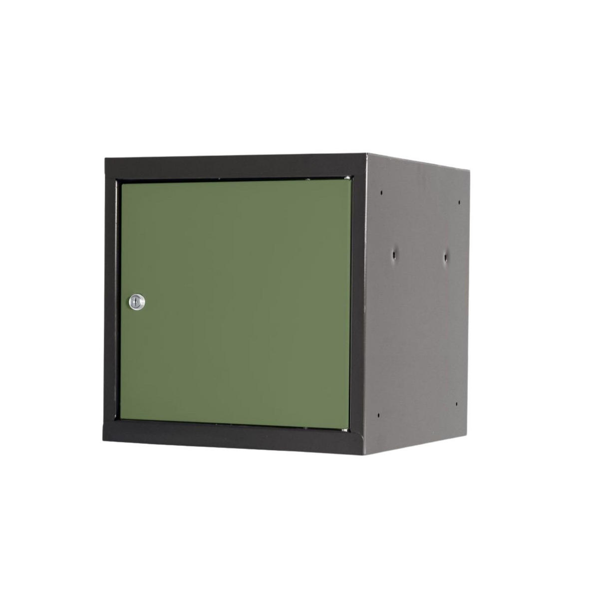 SCHLIESSFACHWÜRFEL Blocky mit Zylinderschloss + 2 Schlüssel 40x40x40cm Anthrazit/Resedagrün - Anthrazit/Grün, Metall (40/40/40cm) - PROREGAL