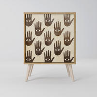 SIDEBOARD SEE MORE, Eichefarben, 57,5x42x77,5 cm, Schräge Buchenholzfüße - Eichefarben/Buchefarben, Holzwerkstoff/Buchenholz (57.5/77.5/42cm) - SpaceRebels