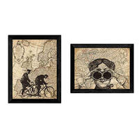 POSTER Set Mit 2 Vintage Blatt Packung Von Karten. A4 Rahmenlos - Klar, Papier (29.7/5/21cm) - Nacnic