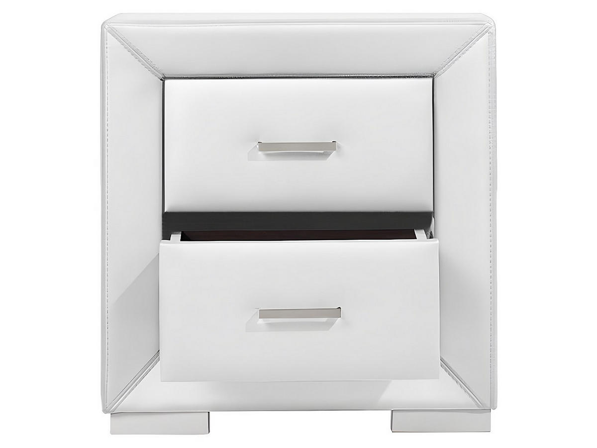 NACHTTISCH - 51.5 cm x 43 cm - Kunstleder - Weiß - CAPITOLE - Weiß, Leder (51.5/54.5/43cm) - Vente-Unique