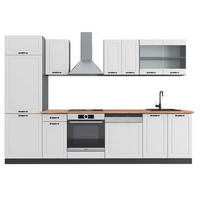 KÜCHENZEILE R-Line Weiß Landhaus/Anthrazit 300 cm, AP Eiche - Anthrazit/Creme, Holzwerkstoff (300/81.6/60cm) - Vicco