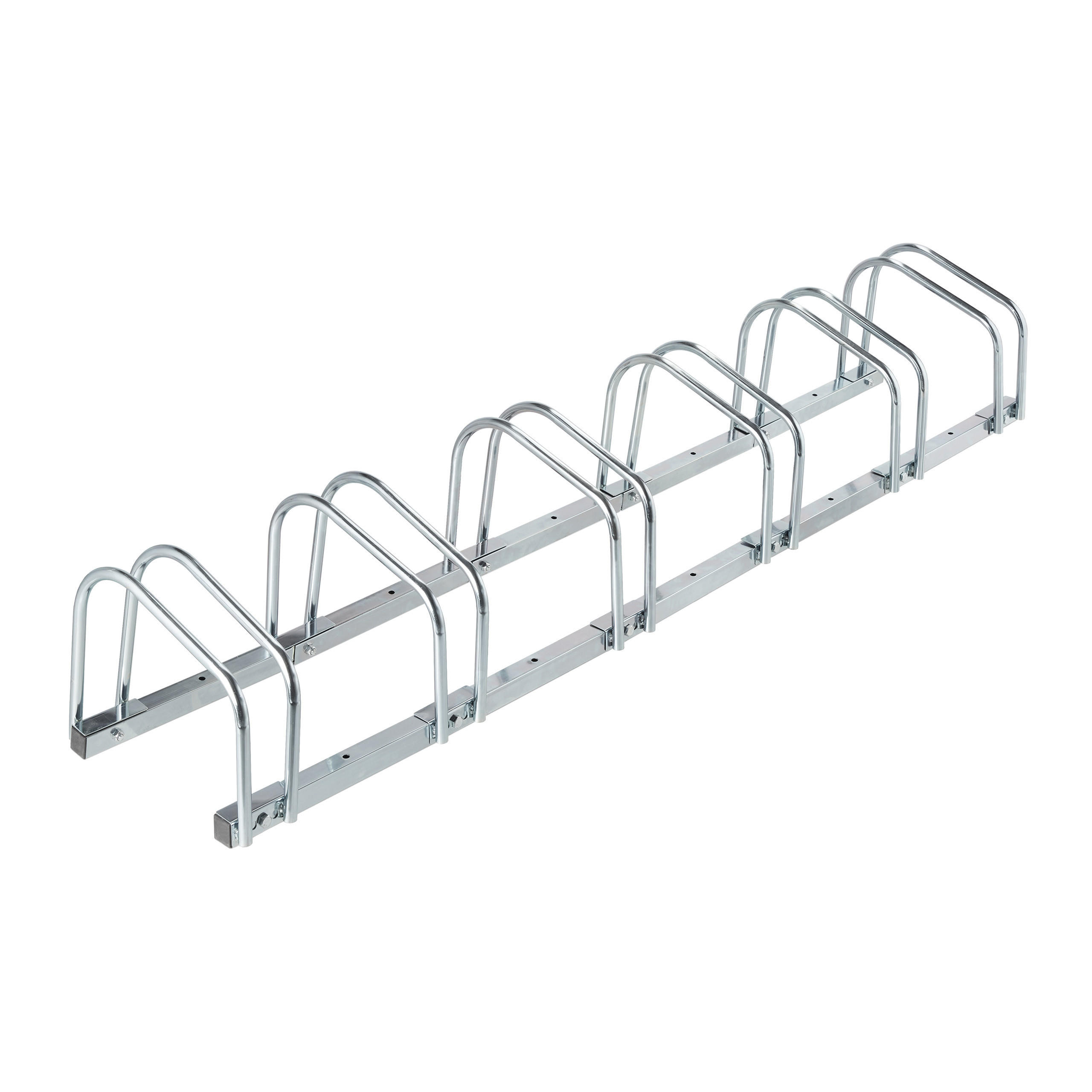 FAHRRADSTÄNDER Silber für 6 Fahrräder verzinkter Stahl - Silberfarben, Metall (163.5/27/33cm) - Relaxdays