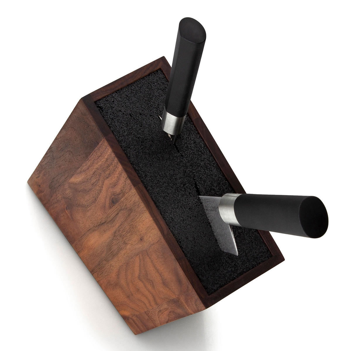 MESSERBLOCK mit flexiblem Einsatz, schräg stehend, Walnussholz - Braun, Holz (28/9/29cm) - Continenta