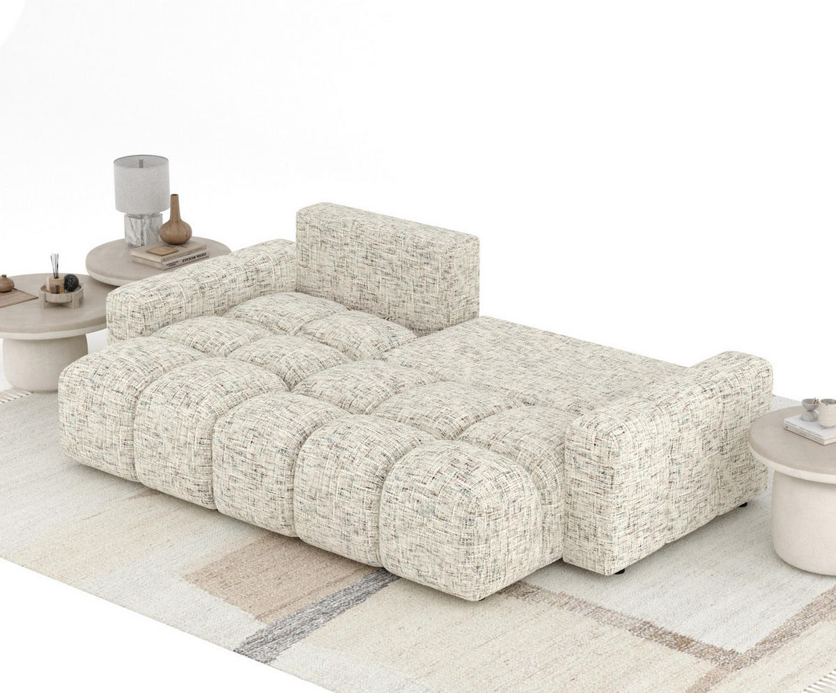 ECKSOFA MIT SCHLAFFUNKTION Ucci Beige Webstoff - Beige/Schwarz, Holz/Holzwerkstoff (233/142cm) - Maison de Reve