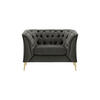 SESSEL Chesterfield Modern-Velluto 19 - Dunkelgrau, Holz/Textil (106/74/80cm)