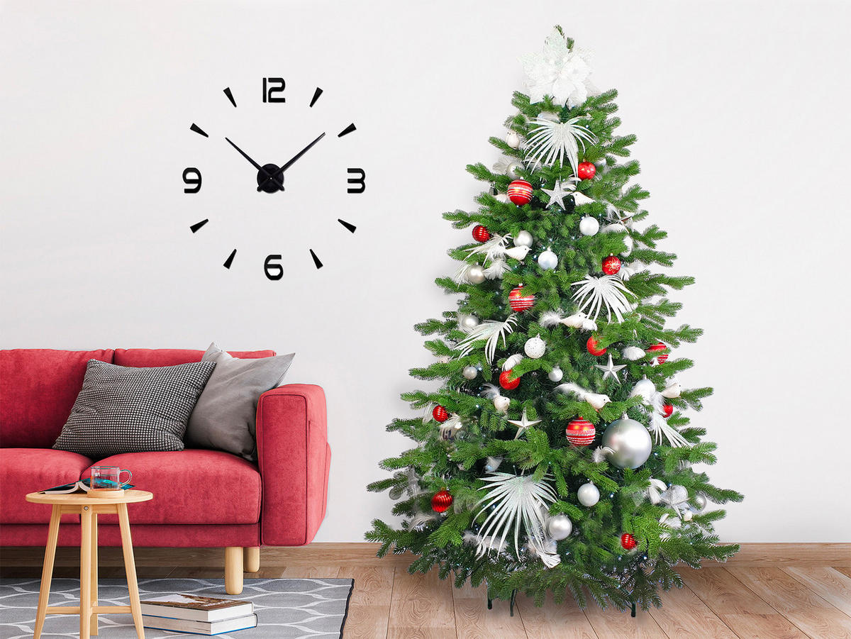 LAALU CHRISTBAUMKUGEL-SET 133 Stück in Luxusbox POLAR RED für Weihnachtsbäume 120-210 cm - Rot/Silberfarben, Glas/Kunststoff (55/50/75cm) - LAALU