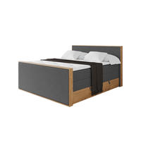 BOXSPRINGBETT LOLLI9 -Z-KING 200x200 - H3/H4 Dunkelgrau - Graphitfarben, Holzwerkstoff (200/200cm) - ALTDECOR