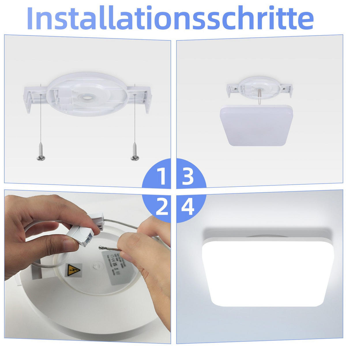 LED-DECKENLEUCHTE Madsen 22/22/4.8cm - Weiß, Kunststoff (22/22/4.8cm) - Nettlife