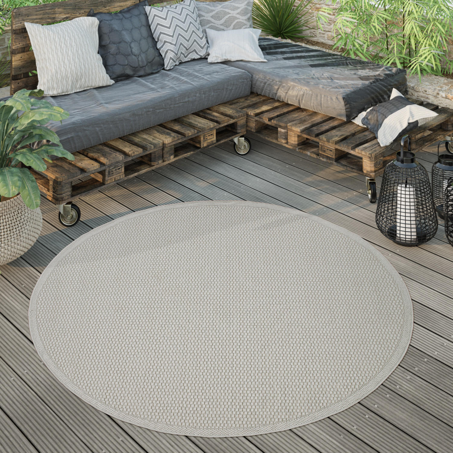 OUTDOORTEPPICH 200/200 cm Timber 125 - Beige, Textil (200/200cm) - Paco Home