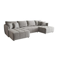 WOHNLANDSCHAFT Treviso - Hellgrau, Holzwerkstoff/Textil (342/88/185cm) - Fun Möbel