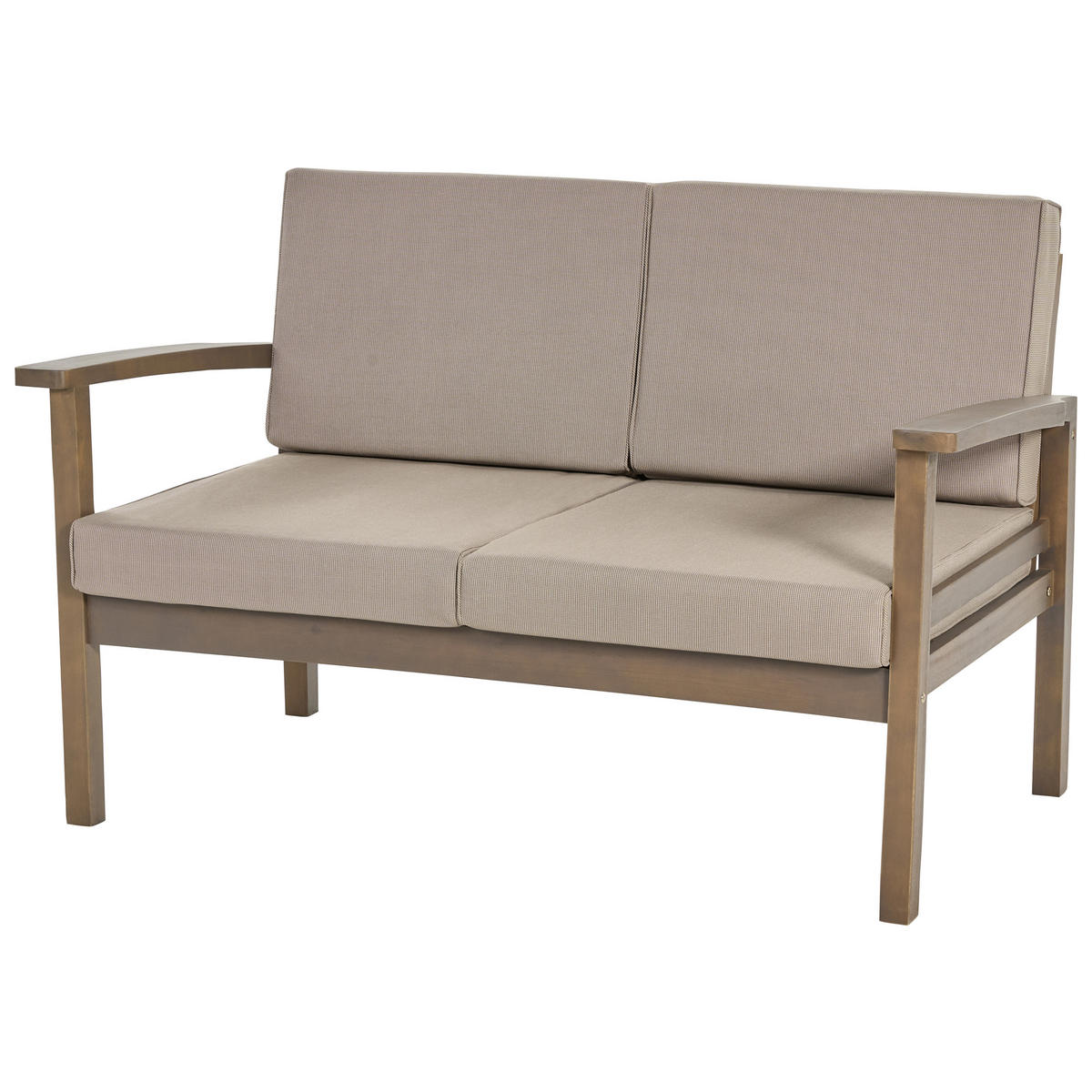 4-SITZER LOUNGE SET zertifiziertes Holz dunkelbraun Manila - Taupe/Dunkelbraun, Holz - Beliani