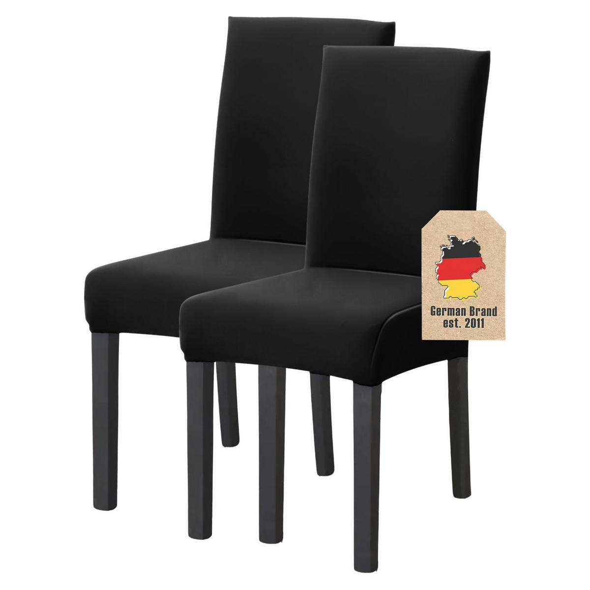 STUHLHUSSE (2-tlg. Set) - Schwarz, Kunststoff (1/38cm)