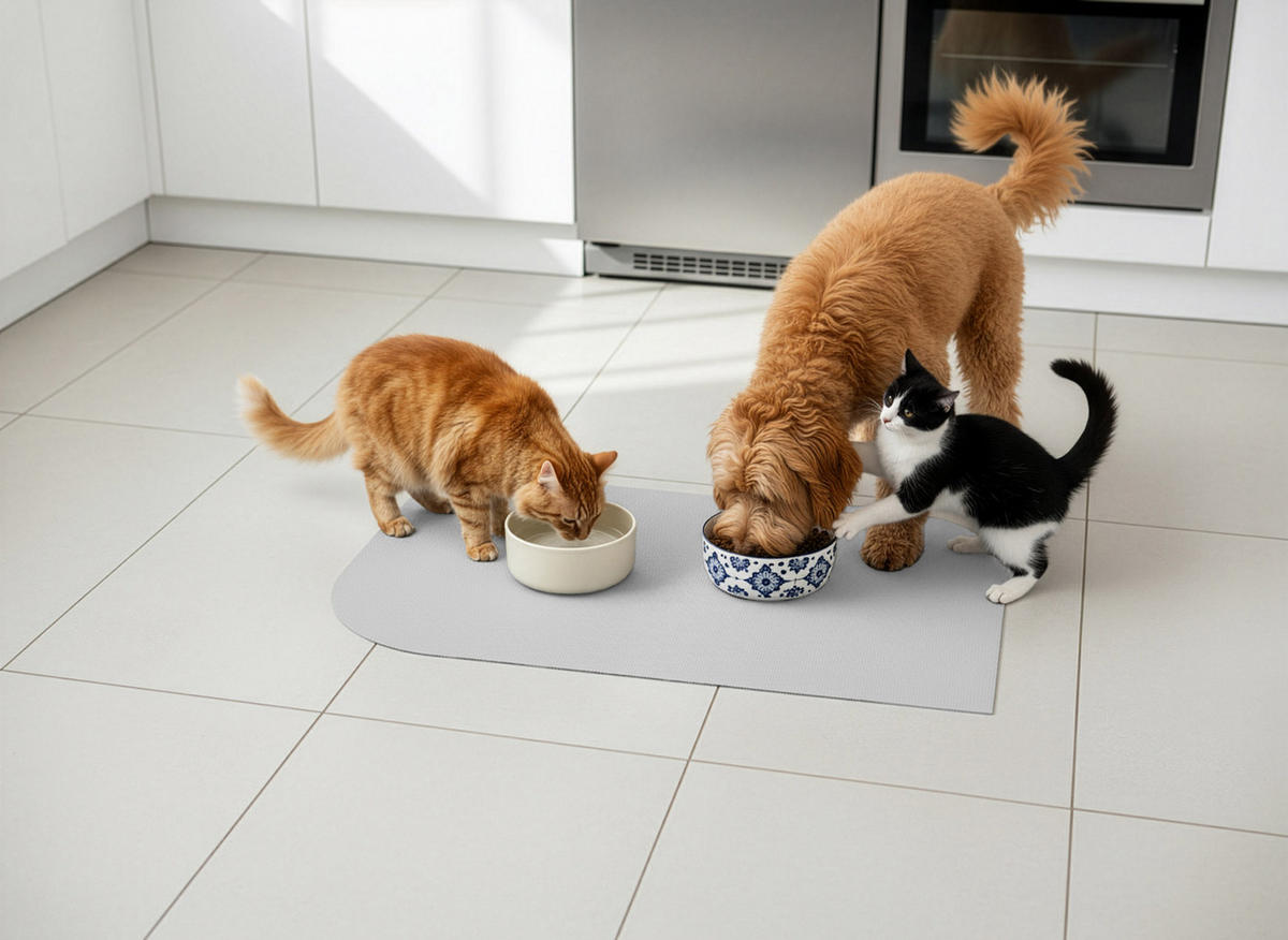 NAPFUNTERLAGE, Öko-Tex, Blattform Hellgrau 40 x 60 cm - Hellgrau, Textil (60/40cm) - SANOZOO