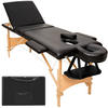 MASSAGELIEGE 3 Zonen Daniel,210 x 95 x 84 cm,schwarz - Schwarz, Holz (61/62/185cm) - tectake