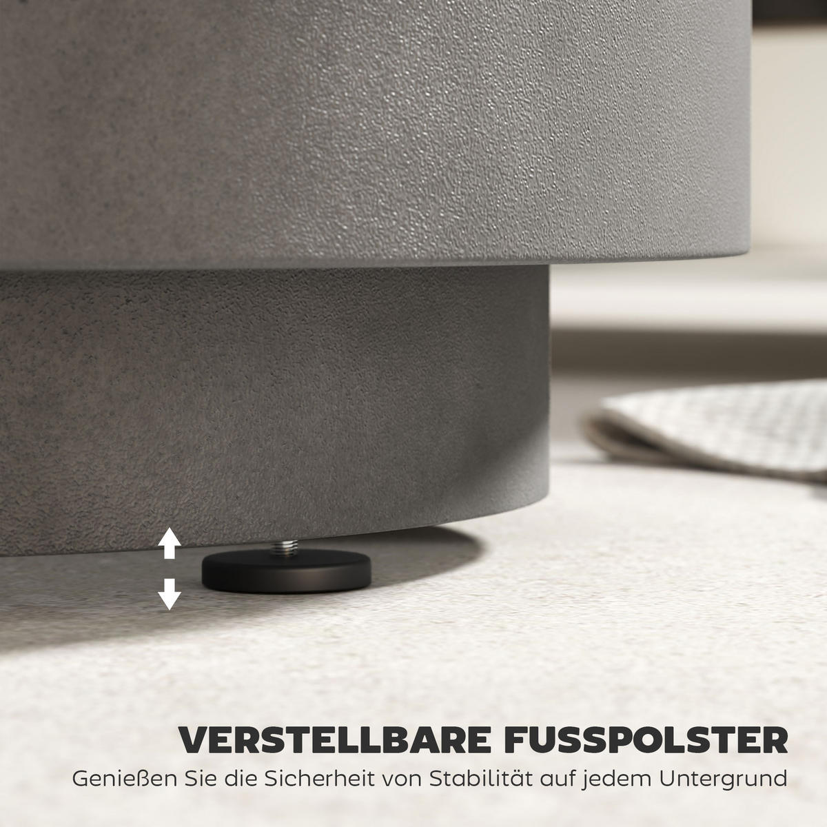 BEISTELLTISCH mit abnehmbarer Tischplatte 10 L Eiseimer Hellgrau - Hellgrau, Metall (37.5/37.5/43.5cm) - HOMCOM