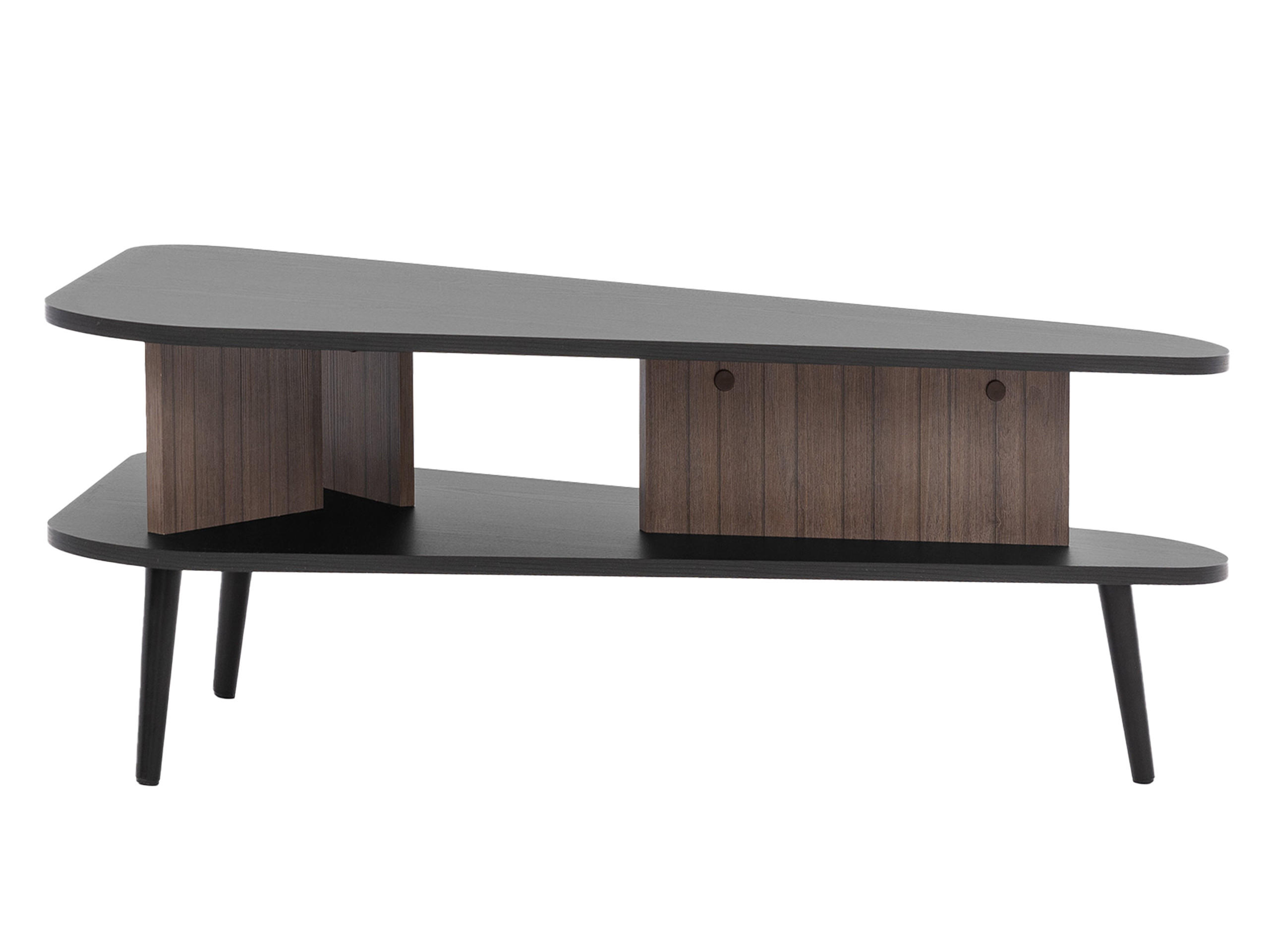 COUCHTISCH Pinelli PE02 - Schwarz/Braun, Holzwerkstoff/Metall (57/100/40cm) - MIRJAN24