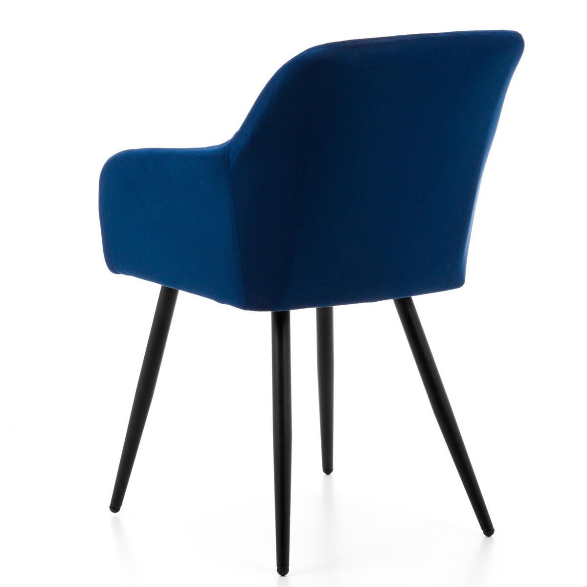 STUHL ORTE gepolstert mit Steppung - dunkelblau - Samt Velours - Schwarz/Dunkelblau, Textil/Metall (56/85/62cm) - NEW HOME