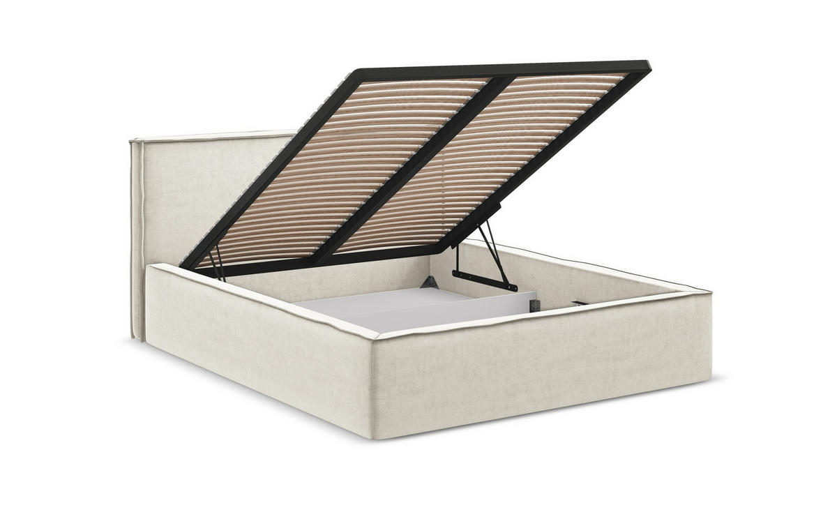 POLSTERBETT mit Lattenrost 200x260 Grau - Dunkelgrau/Schwarz, Kunststoff/Textil (140/200cm) - Makamii