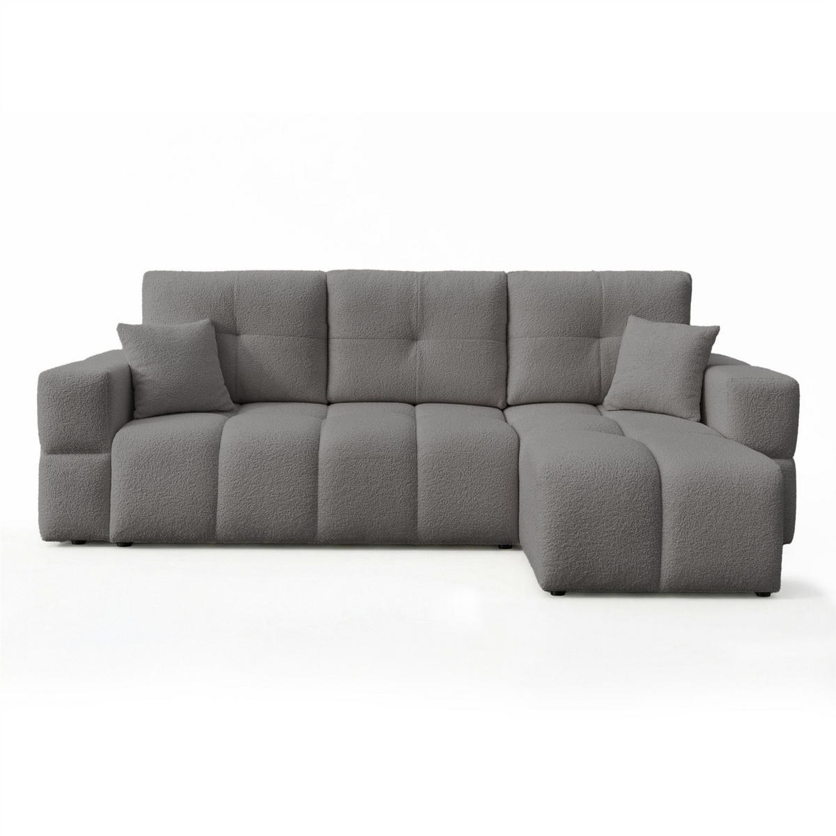 ECKSOFA Denise Mit Schlaffunktion - Dunkelgrau, Holzwerkstoff/Textil (148/250cm) - Fun Möbel