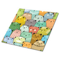 FLIESENAUFKLEBER 9 Stück 30x30 cm selbstklebend Bunte Katzen - Multicolor, Textil (30/1.6/30cm) - TULUP