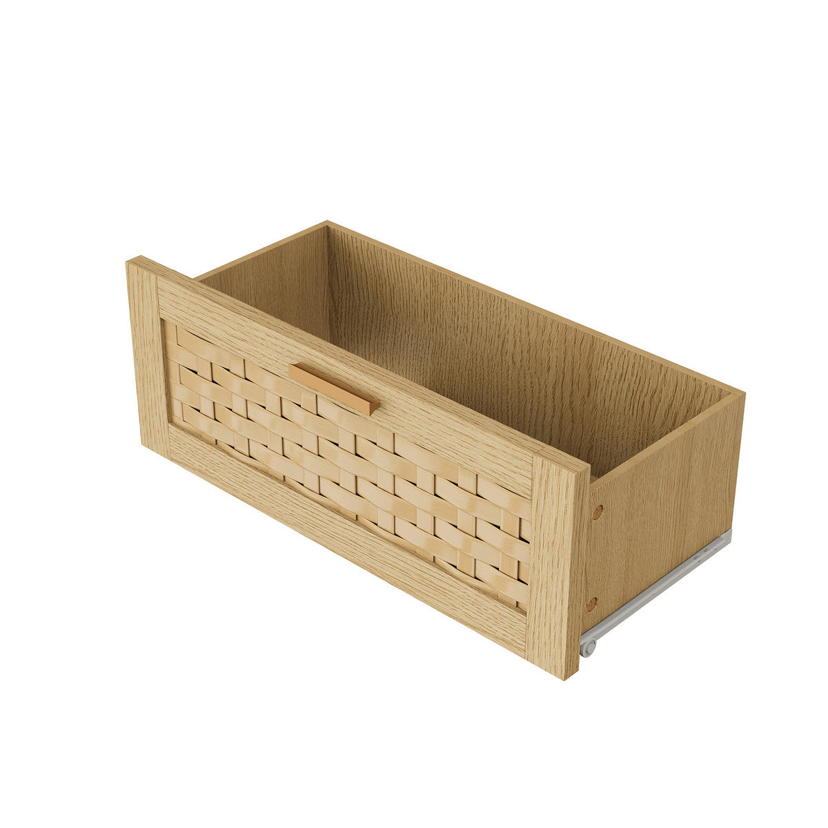 KOMMODE Holzoptik, 6 Schubladen, PVC-geflecht, 115×40×80 cm, Eichefarben - Eichefarben, Holz (115/80/40cm) - EuroLiving
